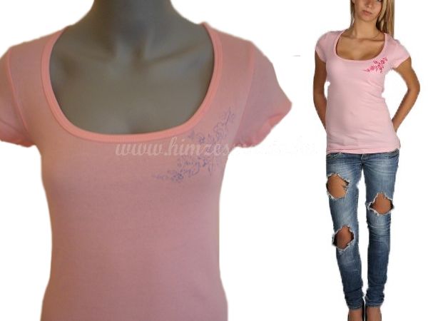 Hímzésmánia - hímezhető póló kalocsai mintával - pink Hímzésmánia - hímezhető póló kalocsai mintával - pink
