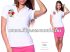 Kalocsai mintás női galléros piké póló - kézi hímzés - fehér