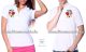 Kalocsai mintás női galléros piké póló - kézi hímzés - fehér 