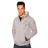 Hímzésmánia - kalocsai elején-hátulján hímzett kapucnis pulóver - szürke - unisex