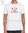 Men's T-Shirts - HUNGARY inscription - machine embroidered - Matyo heart - white Men's T-Shirts - HUNGARY inscription - machine embroidered - Matyo heart - white
