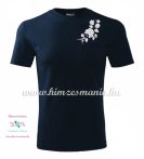   Men's Short Sleeve T-Shirts - hungarian folk embroidery - white Kalocsa motif - navy