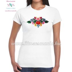   Women's t-shirt - short sleeve - hungarian folk embroidery - handmade - Matyo style - white