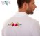 Men's polo shirt - folk machine embroidery - Matyo motif - white - Embroidery Mania