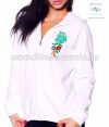 Women' sweatshirt - hand embroidery - hungarian folk motif - white Women' sweatshirt - hand embroidery - hungarian folk motif - white