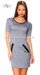 Embroidery Mania - T-shirt dress hungarian folk machine embroidered - gray Embroidery Mania - T-shirt dress hungarian folk machine embroidered - gray