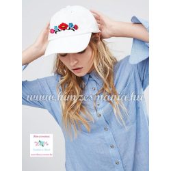 Baseball cap - folk embroidery - handmade - unisex - white