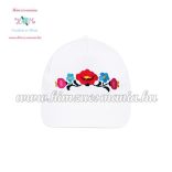 Kalocsai mintás baseball sapka - kézi hímzés - unisex - fehér