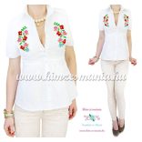 Fehér blúz matyó hímzéssel - Hímzésmánia 