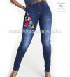 Kalocsai mintás farmernadrág - kézi hímzés - denim kék Kalocsai mintás farmernadrág - kézi hímzés - denim kék