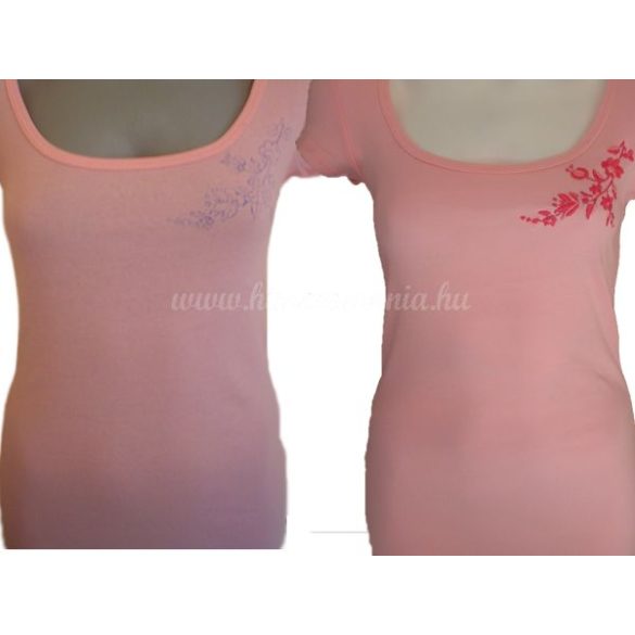 Hímzésmánia - hímezhető póló kalocsai mintával - pink