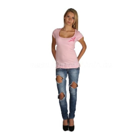 Hímzésmánia - hímezhető póló kalocsai mintával - pink
