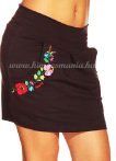   Skirt - hungarian folk - machnine embroidery - Kalocsa style - black