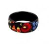 Porcelain Bracelet - hungarian folk pattern - Kalocsa style - black Porcelain Bracelet - hungarian folk pattern - Kalocsa style - black