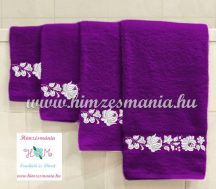 Towel - machine embroidered - Kalocsa pattern - purple