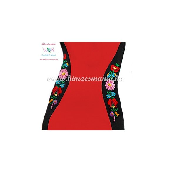 Sleeveless women dresses - hungarian folk hand embroidery - red