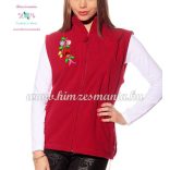 Fleece vest - folk embroidery from Hungary - Kalocsa motif - red