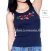 Top - machine embroidery - Hungarian Matyo style - navy - Embroidery Mania Top - machine embroidery - Hungarian Matyo style - navy - Embroidery Mania