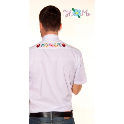   Hímzésmánia - hátulján hímzett kalocsai férfi ing - fehér - (XL)