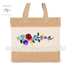 CANVAS BAG/BEACH BAG - HUNGARIAN FOLK EMBROIDERY - NATURAL