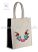 Cotton canvas bag - folk flowers embroidery - handmade - Kalocsa style - black