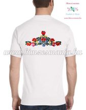   Men's Short Sleeve T-Shirts - hungarian folk embroidery - handmade - Matyo pattern - white