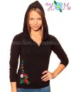 Embroidery Mania - T-shirt long sleeve hungarian folk machine-embroidered - Kalocsa style - black Embroidery Mania - T-shirt long sleeve hungarian folk machine-embroidered - Kalocsa style - black