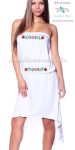 Kalocsai mintás pántnélküli nyári ruha - Hímzésmánia - fehér (S-XL)