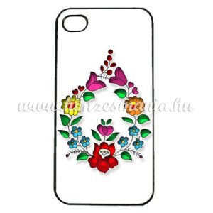 Phone case - hungarian folk drop-shaped pattern - Kalocsa style - iPhone - Samsung - white