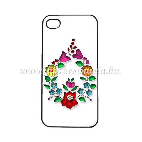 Phone case - hungarian folk drop-shaped pattern - Kalocsa style - iPhone - Samsung - white