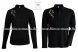 Women polo shirt - long sleeve - machine embroidery - Kalocsa style - black