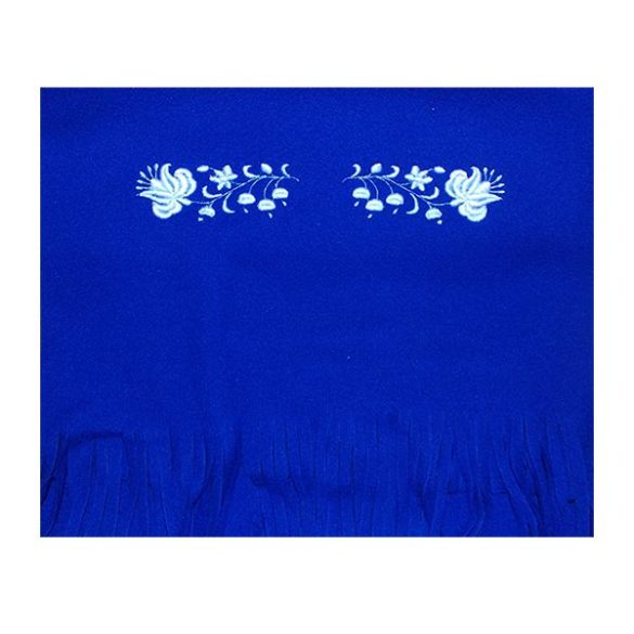 Hímzésmánia - kalocsai hímzett polár sál - unisex - királykék