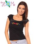   Embroidery Mania - T-shirt Matyo folk hand-embroidered - black