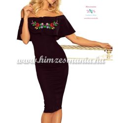 Dress - hungarian folk embroidery - Kalocsa style - black