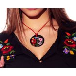 Kalocsai medál - kerek - fekete