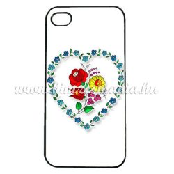   Phone case - hungarian folk heart-shaped pattern - Kalocsa style - iPhone - Samsung - white