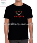   Men's T-Shirts - HUNGARY inscription - machine embroidered - Matyo heart - black