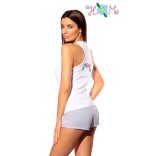 Tanktop - Kalocsa folk embroidery - white