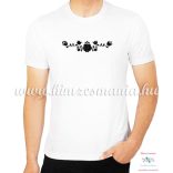 Men's Short Sleeve T-Shirts - hungarian folk embroidery - black Matyo motif - white