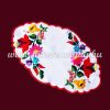 Tablecloth with hungarian folk embroidery - Kalocsa motif - oval - 20X32 cm