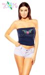 Top - hungarian folk hand-embroidered - navy Top - hungarian folk hand-embroidered - navy