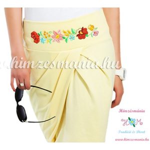 Elegant skirt - hungarian folk Kalocsa machine embroidery - lemon - Embroidery Mania