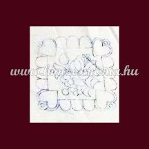   Pre-stamped placemat - embroidery riselin - Kalocsa motif - rectangular - 12x12 cm