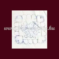 Pre-stamped placemat - embroidery riselin - Kalocsa motif - rectangular - 12x12 cm