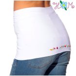 Hippsy - Trend kalocsai mintás hímzett derékmelegítő - fehér