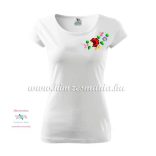 Woman's Short Sleeve T-Shirts - hungarian folk embroidery - Kalocsa motif - black