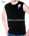 MEN SLEEVLESS T-SHIRT - hungarian folk machine-embroidery - Kalocsa rosa - black MEN SLEEVLESS T-SHIRT - hungarian folk machine-embroidery - Kalocsa rosa - black