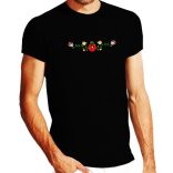 Men's Short Sleeve T-Shirts - hungarian folk embroidery - Matyo motif - black