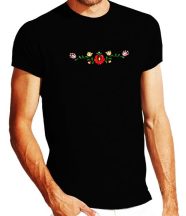   Men's Short Sleeve T-Shirts - hungarian folk embroidery - Matyo motif - black