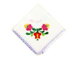   Handkerchief - hungarian folk embroidery - Matyo style - purple